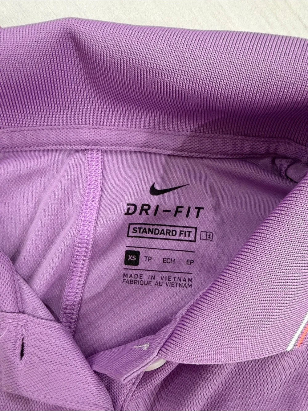 Nike Purple Sleeveless Polo Tank with Striped Collar - Picture 2 of 4